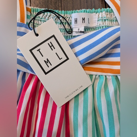 THML Women’s Multicolored Striped Babydoll Tank NWT Size Small - Picture 6 of 9